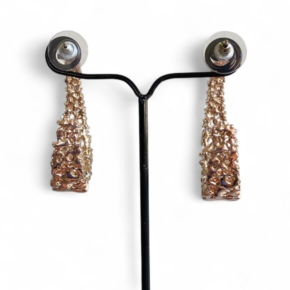 FAC Swarovski Crystal Rose Gold Tone C Hoop Earrings - Picture 3 of 10